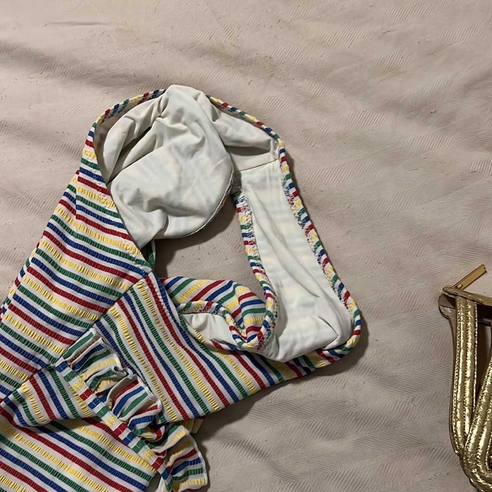 Solid & Striped Retro Ruffled Cross Halter Primar… - image 3